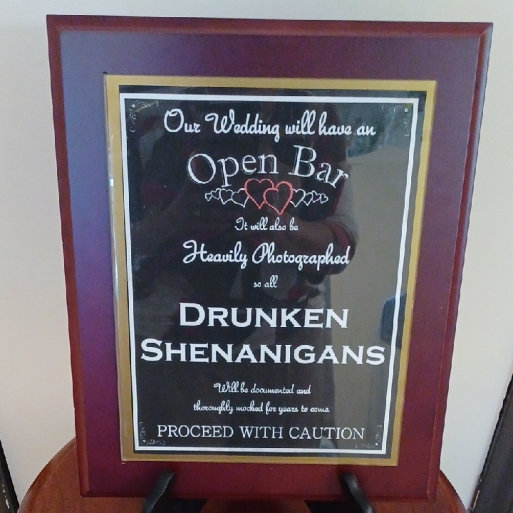 Hobby Lobby Black and Gold Open Bar Sign